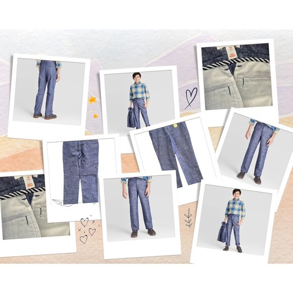 Boys Chambray Suiting Pants Size 10 By Cat & Jack - Blue - Picture 1 of 8